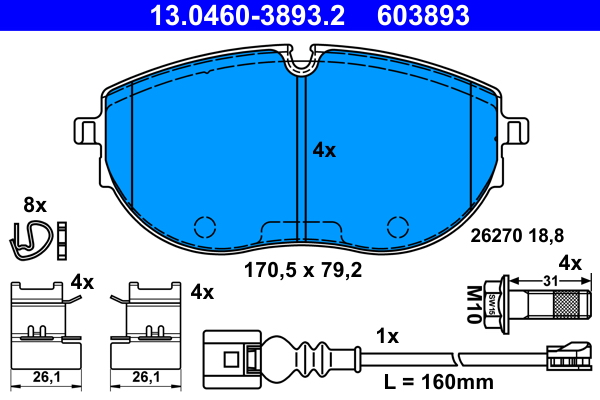 Brake Pad Set, disc brake  Art. 13046038932