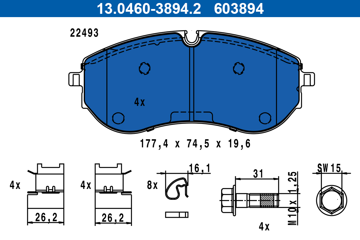 Brake Pad Set, disc brake  Art. 13046038942