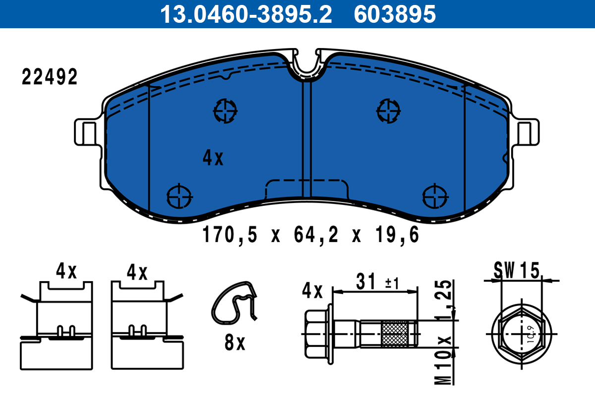 Brake Pad Set, disc brake  Art. 13046038952