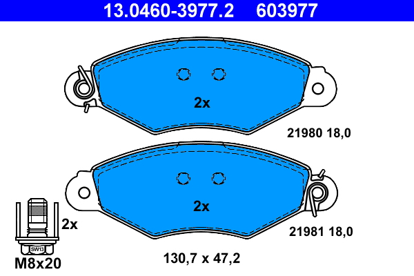 Brake Pad Set, disc brake (Front axle)  Art. 13046039772