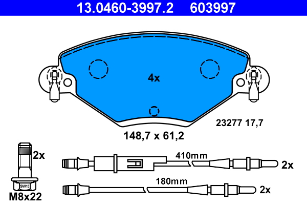 Brake Pad Set, disc brake (Front axle)  Art. 13046039972