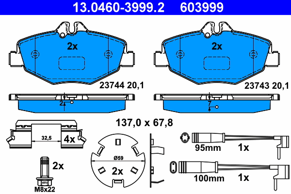 Brake Pad Set, disc brake (Front axle)  Art. 13046039992