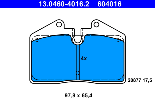 Brake Pad Set, disc brake (Front axle, Rear axle)  Art. 13046040162