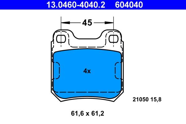 Brake Pad Set, disc brake (Rear axle)  Art. 13046040402