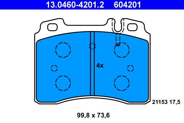 Brake Pad Set, disc brake (Front axle)  Art. 13046042012