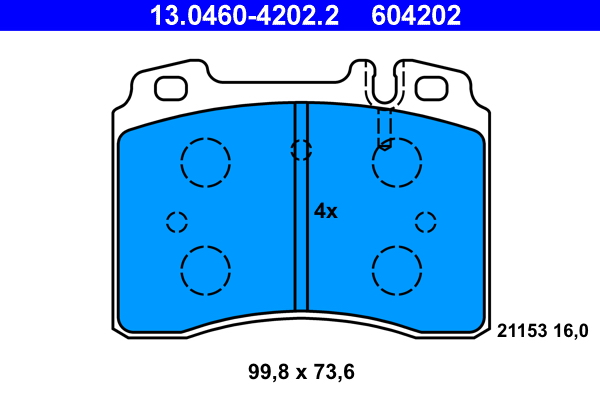 Brake Pad Set, disc brake (Front axle)  Art. 13046042022