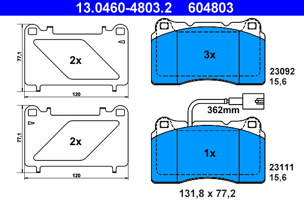 Brake Pad Set, disc brake (Front axle)  Art. 13046048032