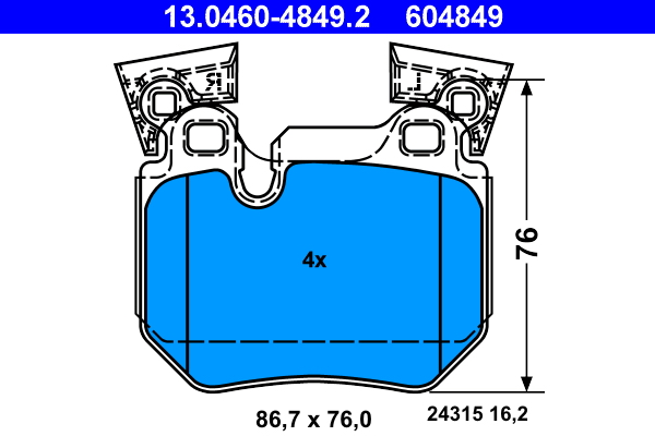 Brake Pad Set, disc brake (Rear axle)  Art. 13046048492