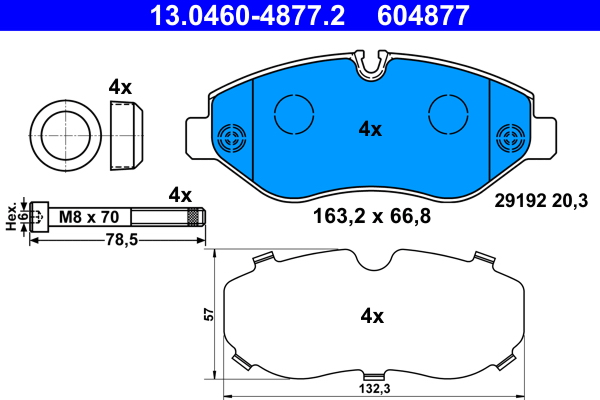 Brake Pad Set, disc brake (Front axle)  Art. 13046048772