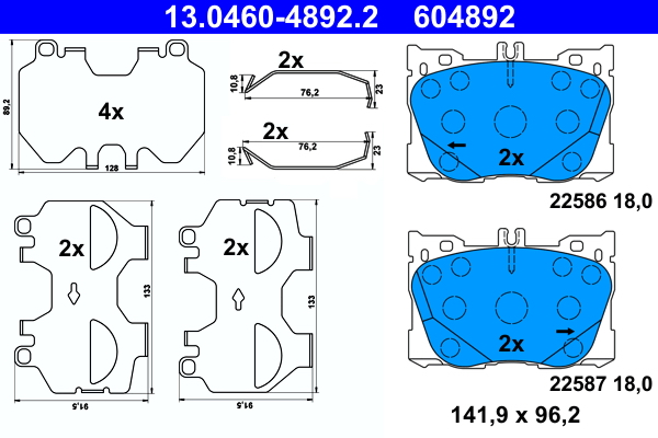 Brake Pad Set, disc brake (Front axle)  Art. 13046048922