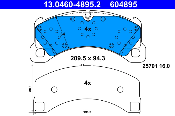 Brake Pad Set, disc brake (Front axle)  Art. 13046048952