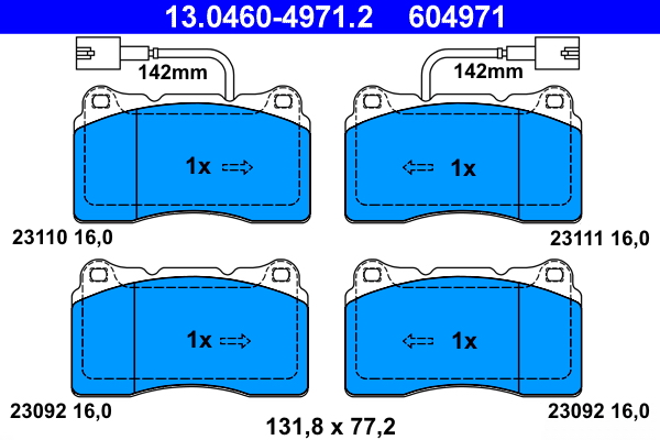 Brake Pad Set, disc brake (Front axle)  Art. 13046049712