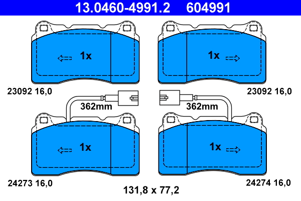 Brake Pad Set, disc brake (Front axle)  Art. 13046049912