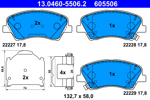 Brake Pad Set, disc brake (Front axle)  Art. 13046055062