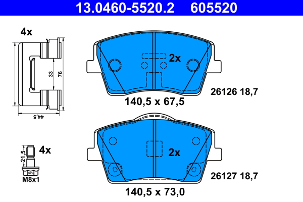 Brake Pad Set, disc brake  Art. 13046055202