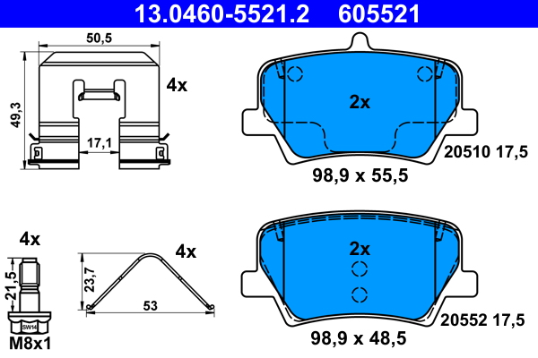 Brake Pad Set, disc brake  Art. 13046055212