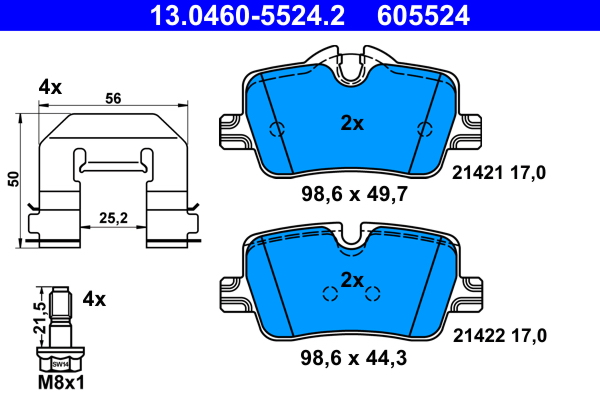 Brake Pad Set, disc brake (Double cloth)  Art. 13046055242