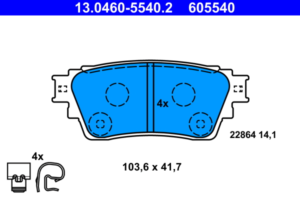 Brake Pad Set, disc brake  Art. 13046055402