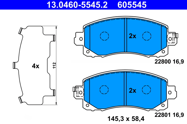 Brake Pad Set, disc brake  Art. 13046055452