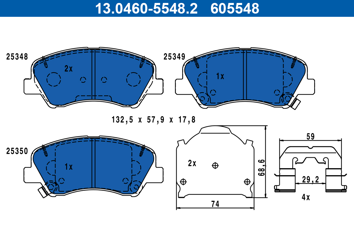 Brake Pad Set, disc brake  Art. 13046055482