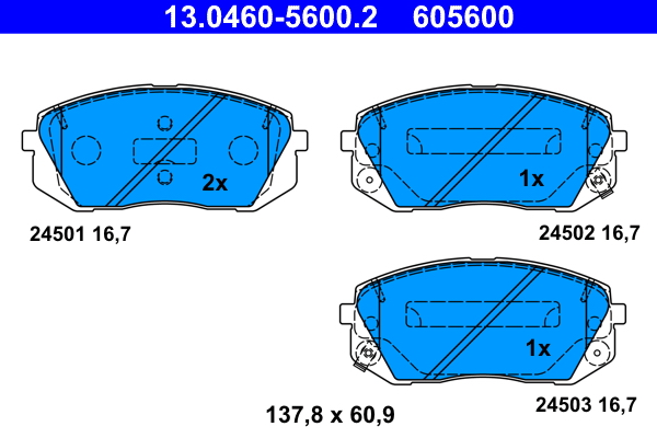 Brake Pad Set, disc brake (Front axle)  Art. 13046056002