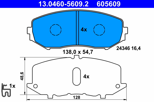 Brake Pad Set, disc brake (Front axle)  Art. 13046056092