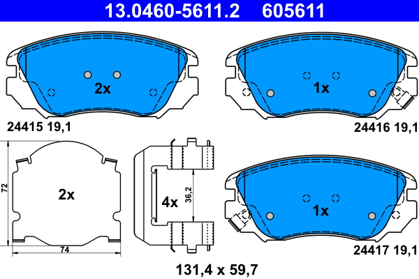 Brake Pad Set, disc brake (Front axle)  Art. 13046056112