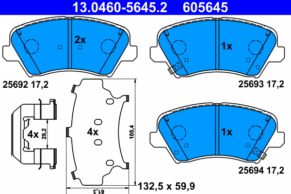 Brake Pad Set, disc brake (Front axle)  Art. 13046056452