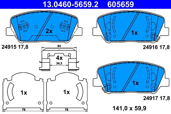 Brake Pad Set, disc brake (Front axle)  Art. 13046056592