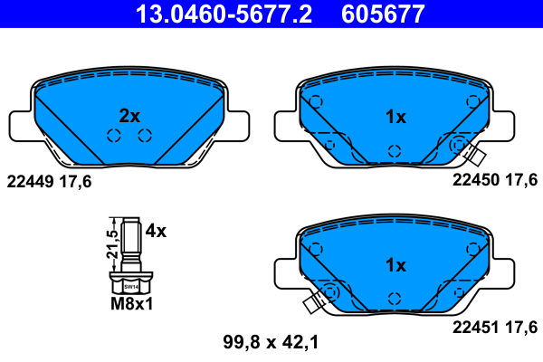 Brake Pad Set, disc brake (Rear axle)  Art. 13046056772