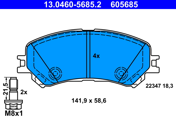 Brake Pad Set, disc brake (Front axle)  Art. 13046056852