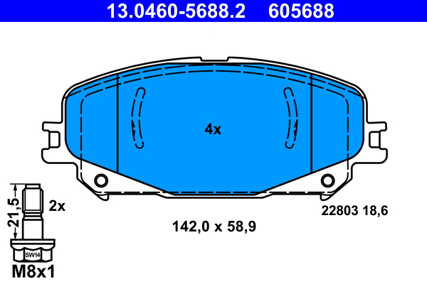 Brake Pad Set, disc brake (Front axle)  Art. 13046056882