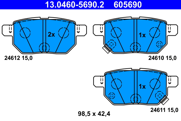 Brake Pad Set, disc brake (Rear axle)  Art. 13046056902