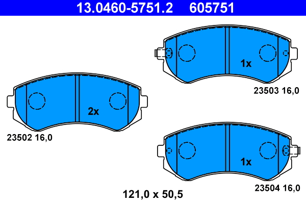 Brake Pad Set, disc brake (Front axle, Rear axle)  Art. 13046057512