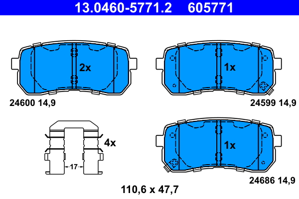 Brake Pad Set, disc brake (Rear axle)  Art. 13046057712