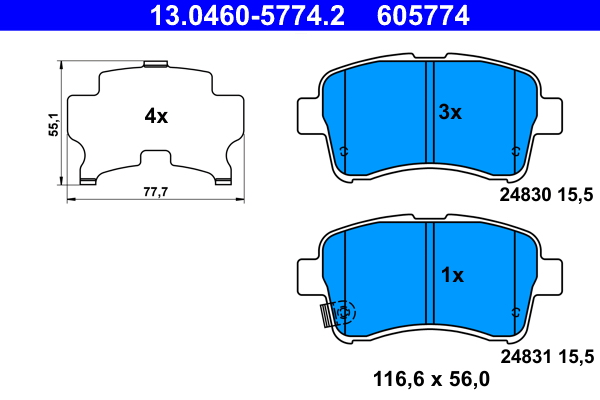 Brake Pad Set, disc brake (Front axle)  Art. 13046057742