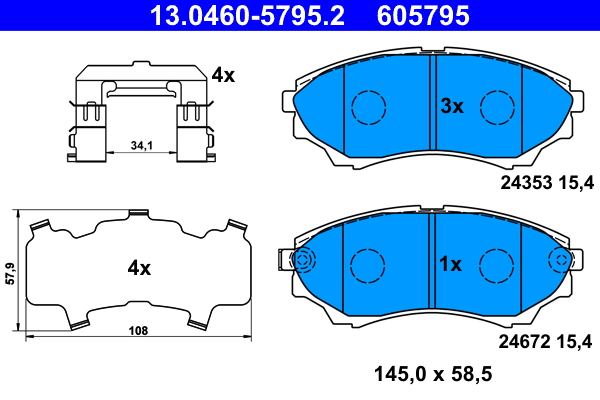 Brake Pad Set, disc brake (Front axle)  Art. 13046057952