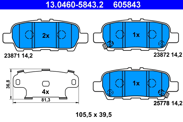 Brake Pad Set, disc brake (Rear axle)  Art. 13046058432