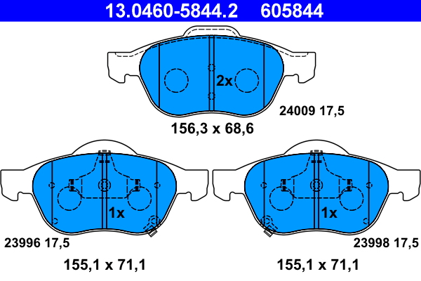 Brake Pad Set, disc brake (Front axle)  Art. 13046058442