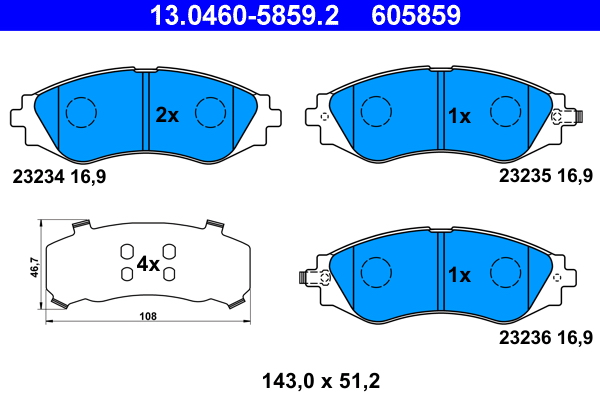 Brake Pad Set, disc brake (Front axle)  Art. 13046058592