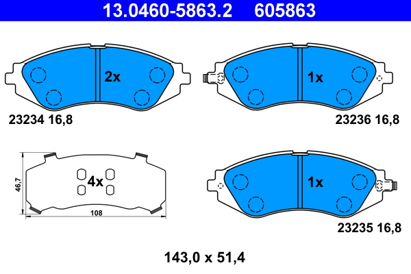 Brake Pad Set, disc brake (Front axle)  Art. 13046058632