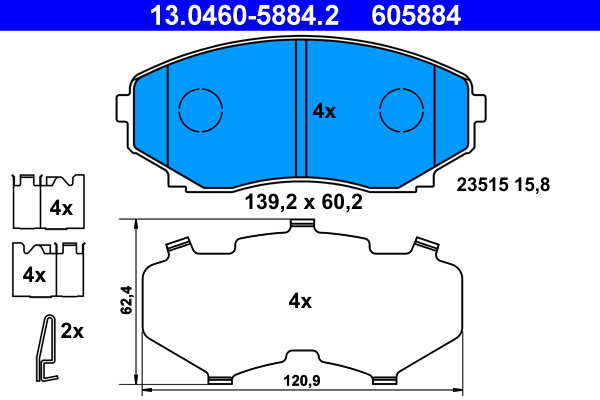 Brake Pad Set, disc brake (Front axle)  Art. 13046058842