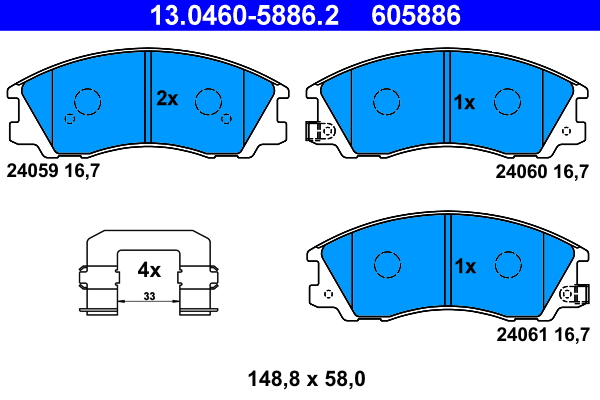 Brake Pad Set, disc brake (Front axle)  Art. 13046058862