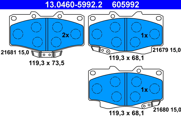 Brake Pad Set, disc brake (Front axle)  Art. 13046059922