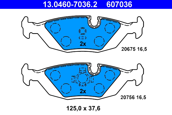 Brake Pad Set, disc brake (Rear axle)  Art. 13046070362