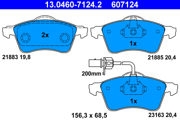 Brake Pad Set, disc brake (Front axle)  Art. 13046071242