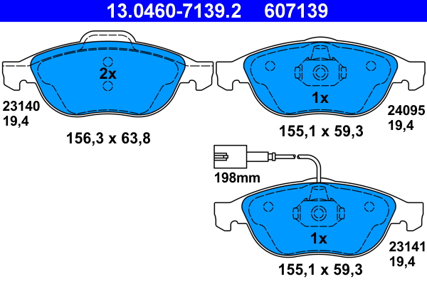 Brake Pad Set, disc brake (Front axle)  Art. 13046071392