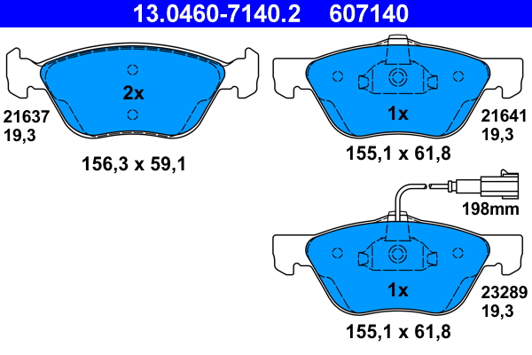 Brake Pad Set, disc brake (Front axle)  Art. 13046071402