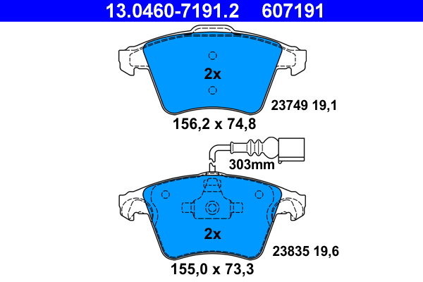 Brake Pad Set, disc brake (Front axle)  Art. 13046071912