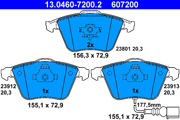 Brake Pad Set, disc brake (Front axle)  Art. 13046072002